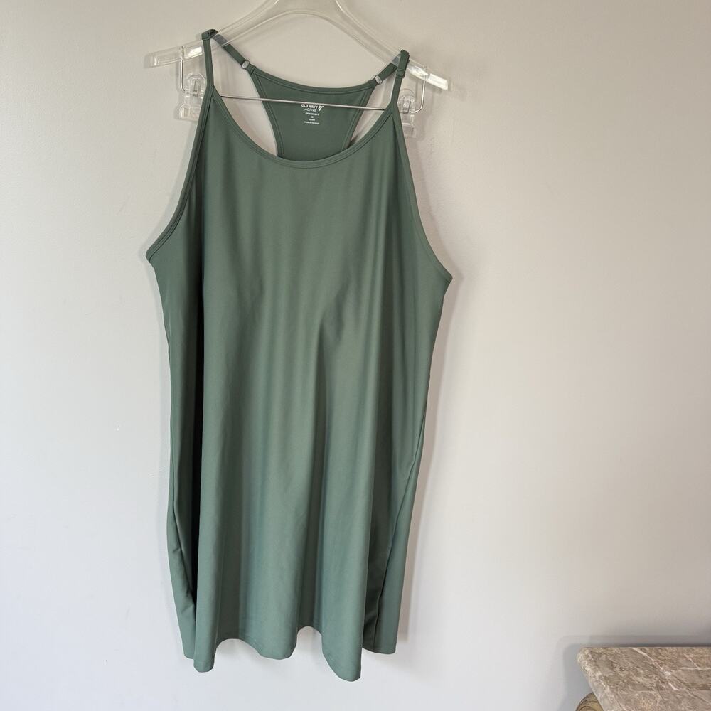 Old Navy PowerSoft Active Sport Athletic Dress Go Dry Green 2X Built In Bra